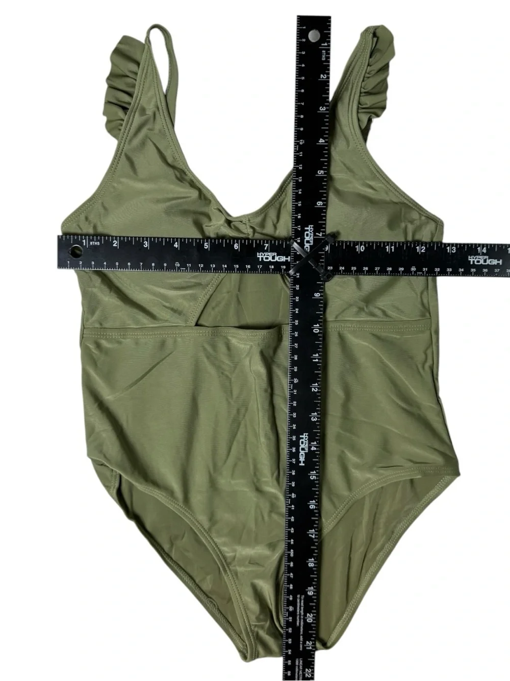 Girls Olive Green One Piece Swimsuit 13-14Y